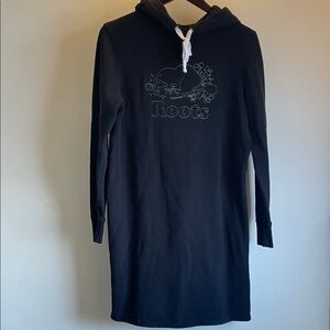 Roots Black Long Hoodie Dress